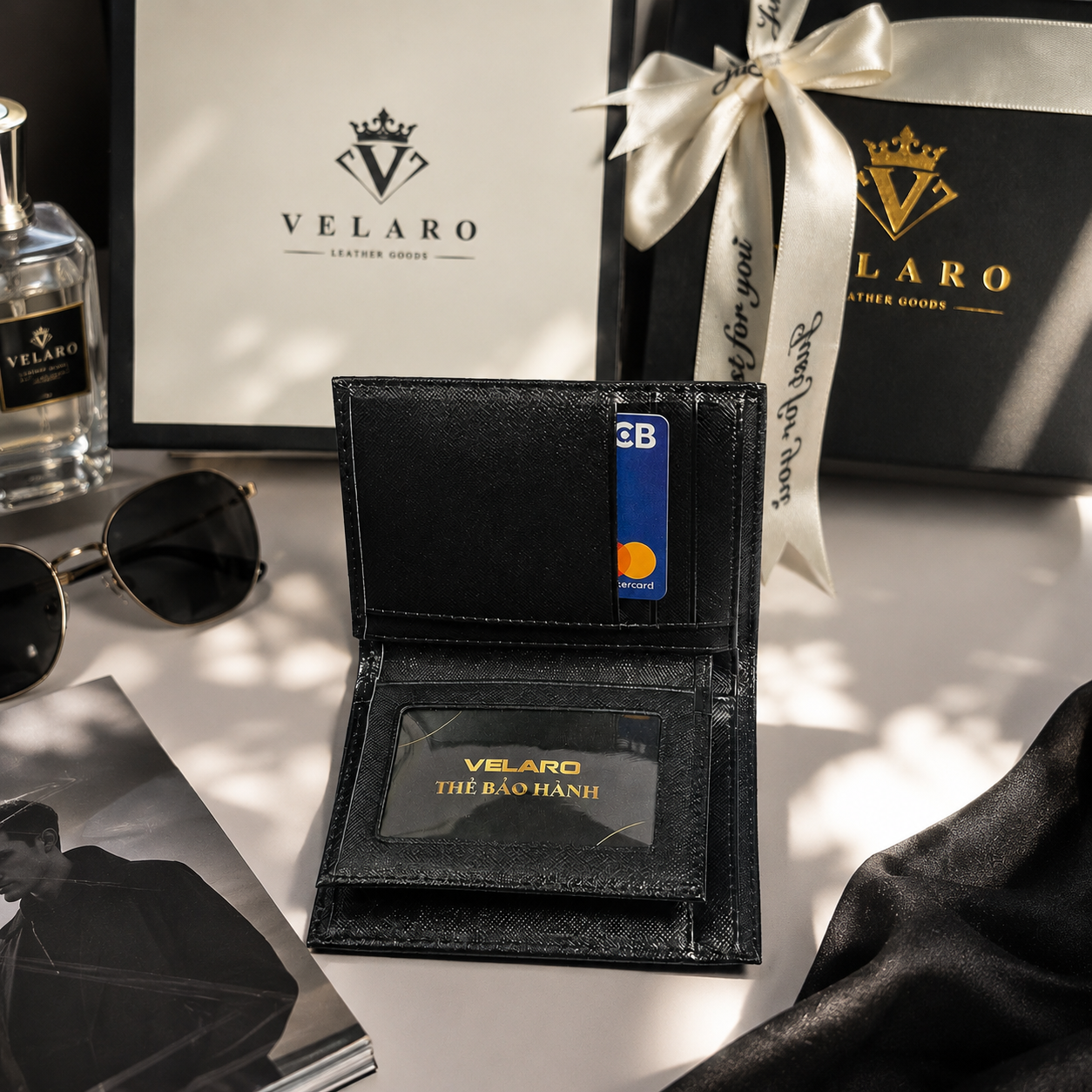 Ví Đứng VELARO Monarch Saffiano - Ảnh 3