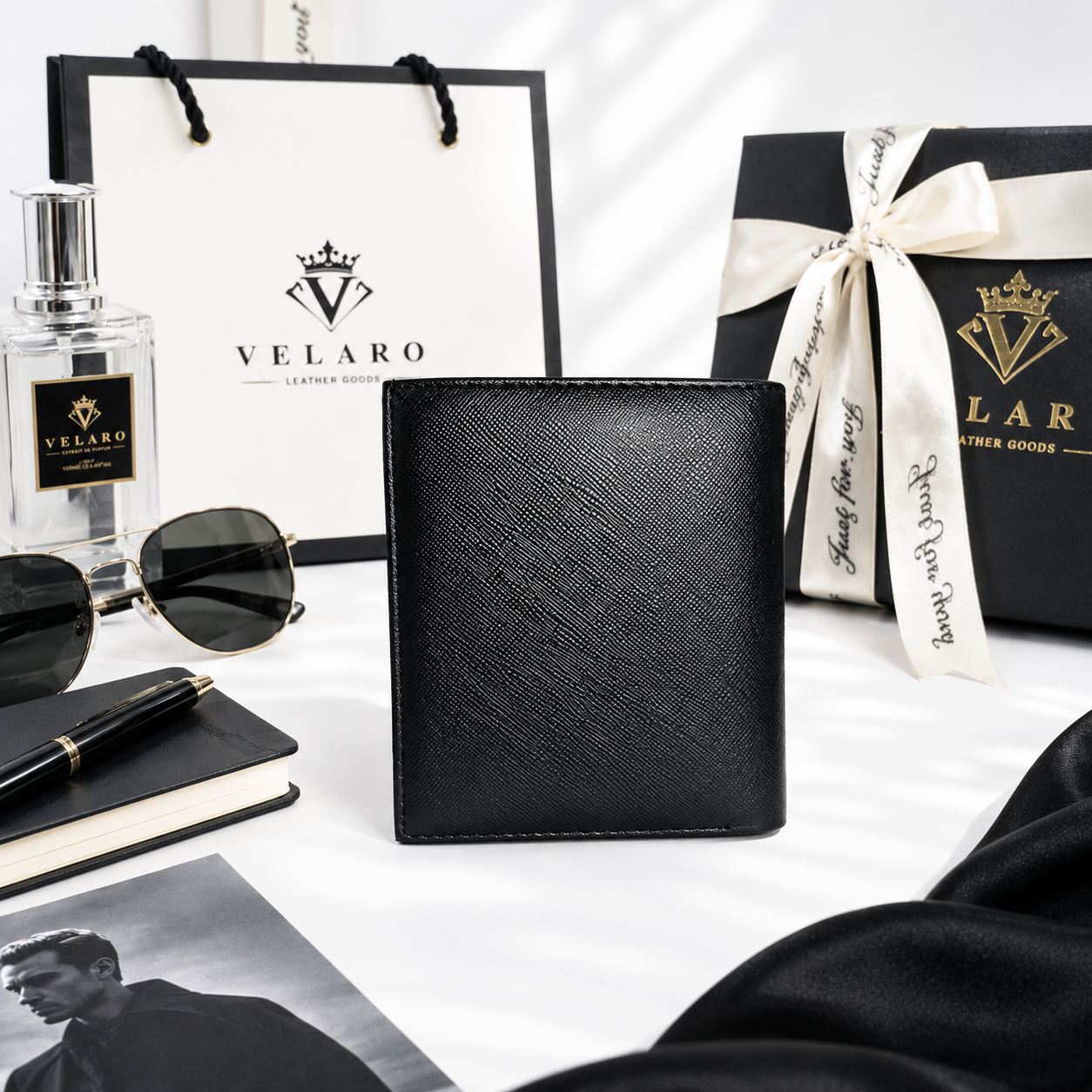 Ví Đứng VELARO Monarch Saffiano