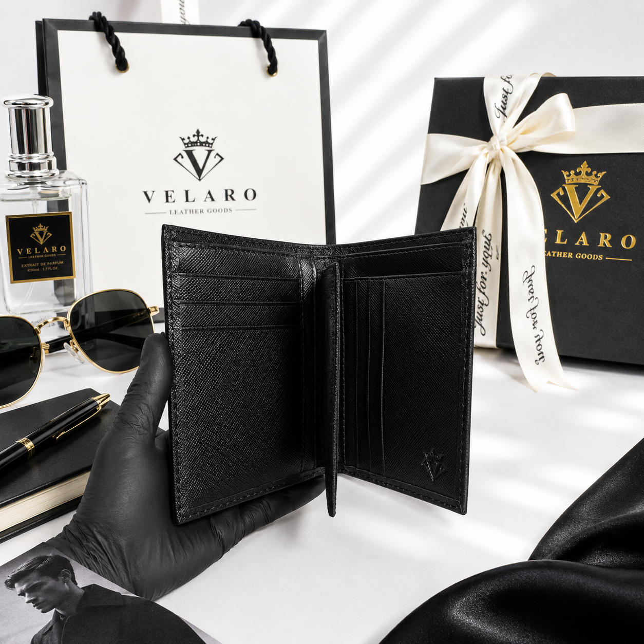 Ví Đứng VELARO Monarch Saffiano - Ảnh 6